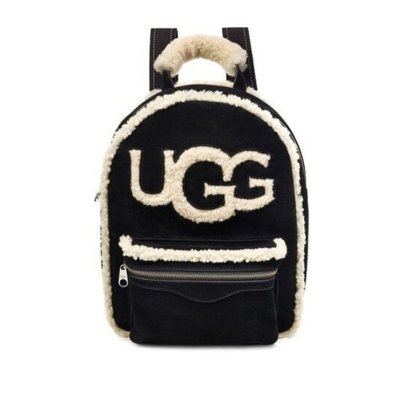 UGG sheepskin black cream backpack handbag - Picture 12 of 14